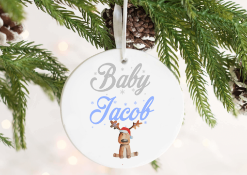 Baby Boys First Christmas Decoration Personalised