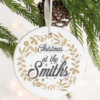 Personalised Family Bauble Decoation with Christmas at The text and your last name