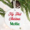 Personalised Babys first christmas hanging decoration