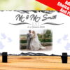Wedding Anniversary Photo Slate With Personalised Names, Year and Photograph. Doves and Gray