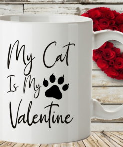 My Cat Is My Valentine Personalised Mug