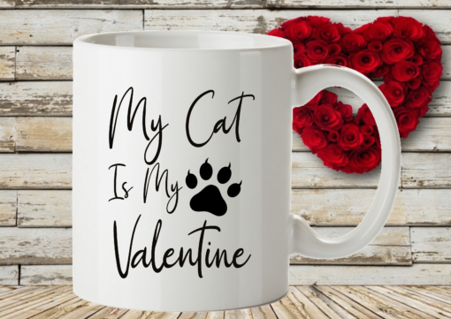 My Cat Is My Valentine Personalised Mug