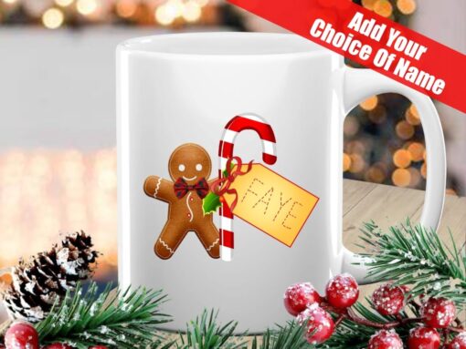 Personalised Mug Gingerbread Man Mug Christmas Eve Daughter Son Mum Dad Brother Sister Cute Mug UK