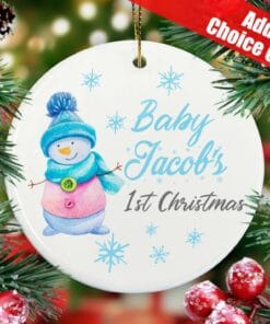 Baby First Christmas Bauble Hanging Ceramic | New Parents Decoration | Babys 1st Xmas | Baby Tree Decoration