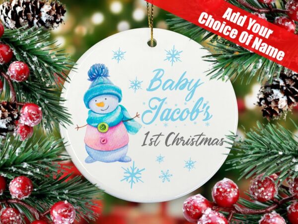 Baby First Christmas Bauble Hanging Ceramic | New Parents Decoration | Babys 1st Xmas | Baby Tree Decoration