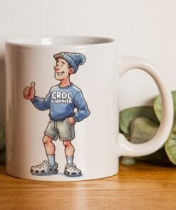 Crocs Gift Mug for crocs addicts. The perfect gift with the words "Croc W*anker"