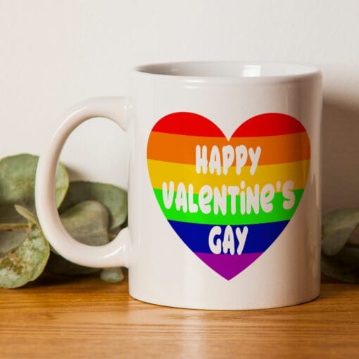 Happy Valentine's Gay Mug - Perfect for Boyfriend or Girlfriend on Valentine's Day Personalised Gay Pride - Image 2