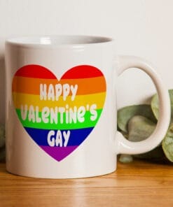 Happy Valentine's Gay Mug - Perfect for Boyfriend or Girlfriend on Valentine's Day Personalised Gay Pride