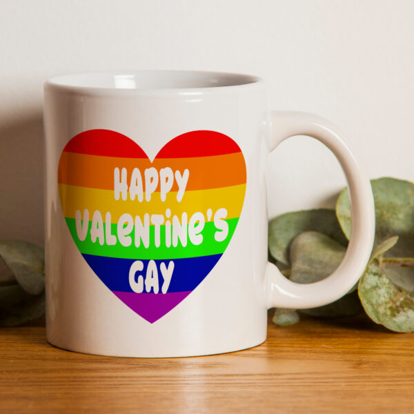 Happy Valentine's Gay Mug - Perfect for Boyfriend or Girlfriend on Valentine's Day Personalised Gay Pride