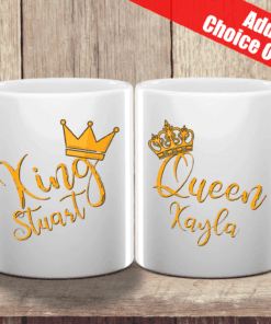 Personalised His And Her Mugs Set - mug for girlfriend, mug for boyfriend, couples valentines day, matching mugs, king and queen coffee mugs