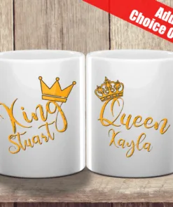 Personalised His And Her Mugs Set - mug for girlfriend, mug for boyfriend, couples valentines day, matching mugs, king and queen coffee mugs
