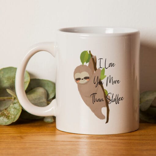 Sloth Valentines Day Mug - Perfect for Boyfriend or Girlfriend on Valentine's Day Personalised - Image 2