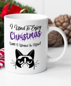 Funny Christmas Mug | 11oz mug | mug for workplace | office mug | secret santa gift | novelty mug | retail mug | cat mug