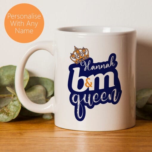 Personalised B&M mug is the ideal present to give for birthdays and christmas. The mug can be personalised with any name and is made from Ceramic