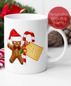 Christmas Mug Personalised Mug | Gingerbread Man | Print name | Xmas For Son | Christmas For Daughter