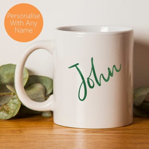 Plant Dad Gift Mug with personalised name on the back