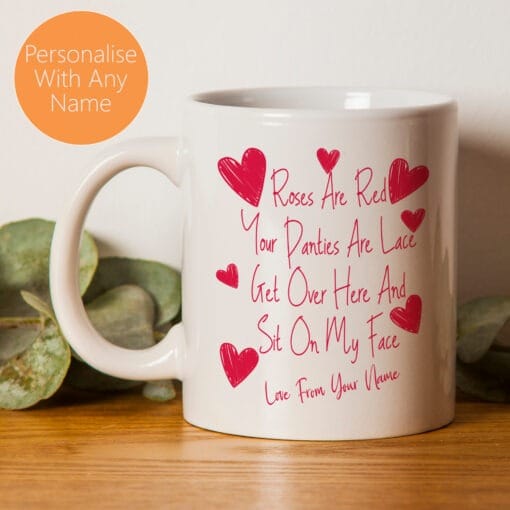 Sit On My Face Valentine's Funny Mug - Perfect for Girlfriend on Valentine's Day Personalised - Image 2
