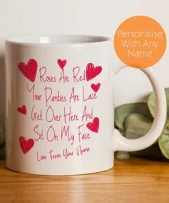 Sit On My Face Valentine's Funny Mug - Perfect for Girlfriend on Valentine's Day Personalised