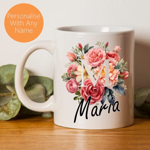 Personalised Floral Name Mug