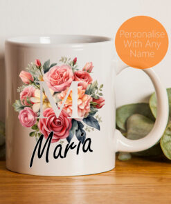 Personalised Floral Name Mug